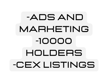 ads and marketing 10000 holders cex listings